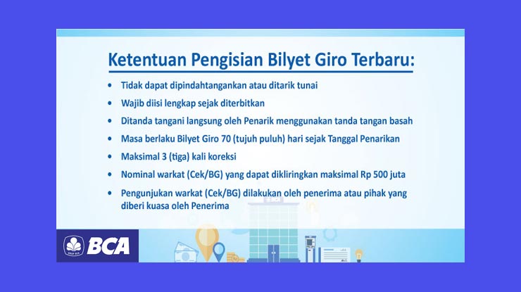 Ketentuan Pengisian Bilyet Giro Bca