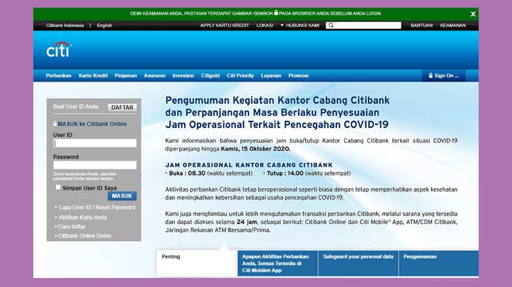 Live Chat Call Center Kartu Kredit Citibank