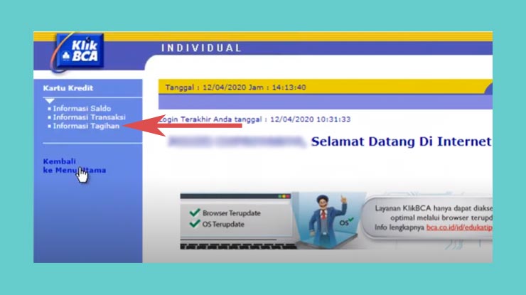 4 Lanjutkan Dengan Memilih Informasi Tagihan