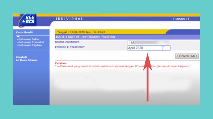 5 Kemudian Pilih Nomor Customer Nomor Kartu Yang Ingin Dicek Dan Periode Pemakaian Bulan Tahun