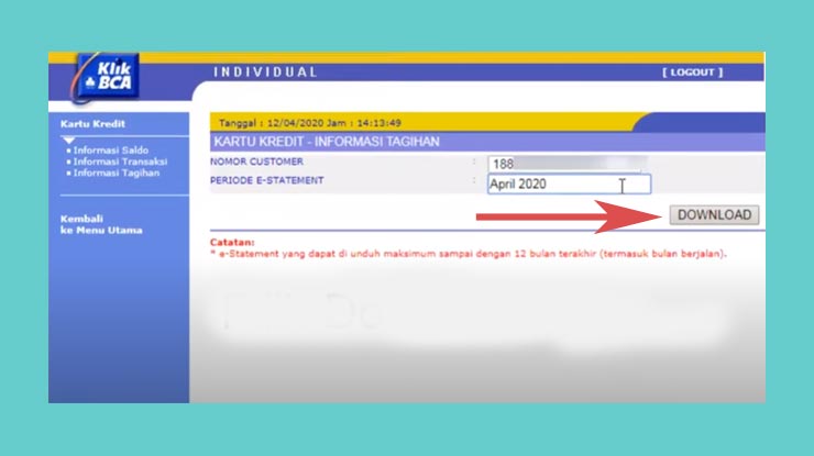 6 Lalu Tekan Tombol Download Sehingga File Pdf Tagihan Akan Terunduh