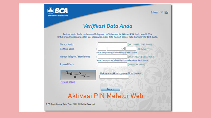 Cara Aktivasi Pin Melalui Web Bank Central Asia