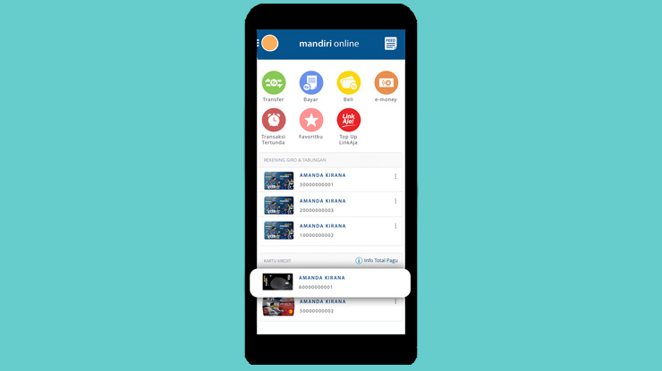 2 Selanjutnya Pilihlah Kartu Kredit Mandiri Yang Akan Di Cek Tagihannya