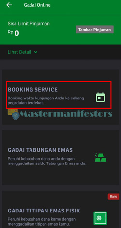 3 Pilih Menu Booking Service