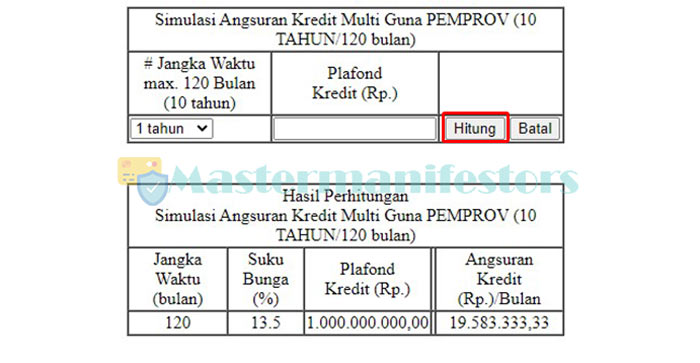 3 Tekan Tombol Hitung