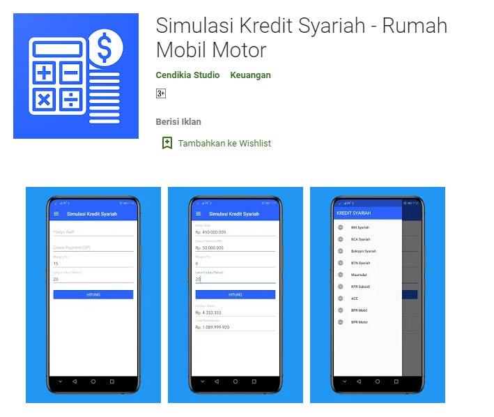 Kalkulator Simulasi Kur Syariah