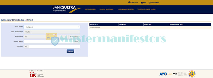 1 Kunjungi Website Simulasi Angsuran Kur Bank Sultra