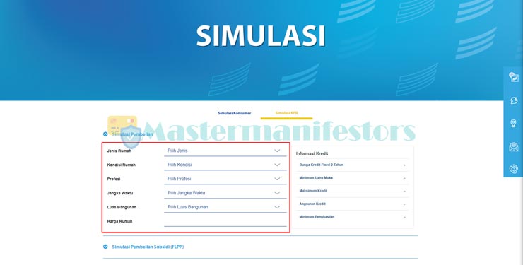 2 Masukkan Data Simulasi Angsuran Kpr Bjb