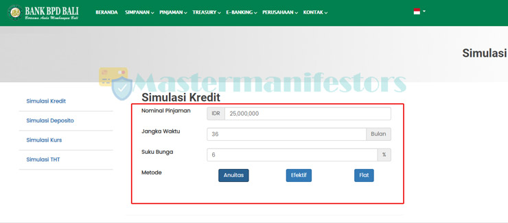 2 Masukkan Data Simulasi Angsuran KRedit UMKM Bpd Bali