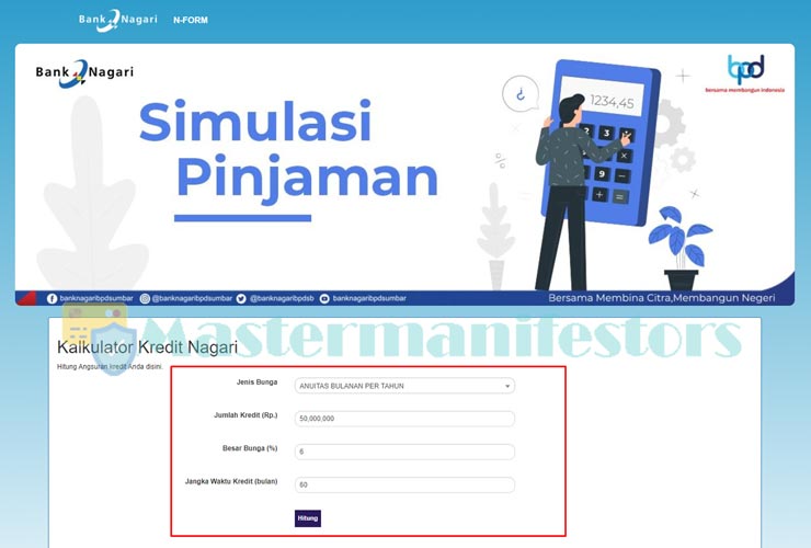 2 Masukkan Data Simulasi Angsuran