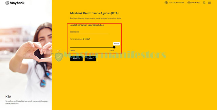 3 Masukkan Data Simulasi Kta Maybank