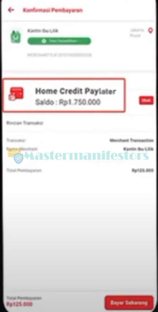 3. Pilih Metode Home Credit Bayar Nanti