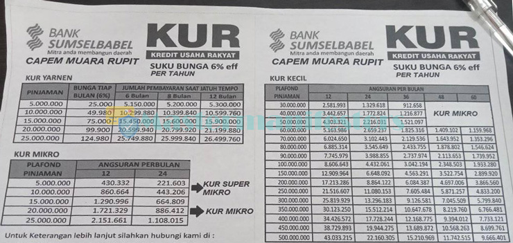 Tabel Angsuran Kur Bank Sumsel Babel 1