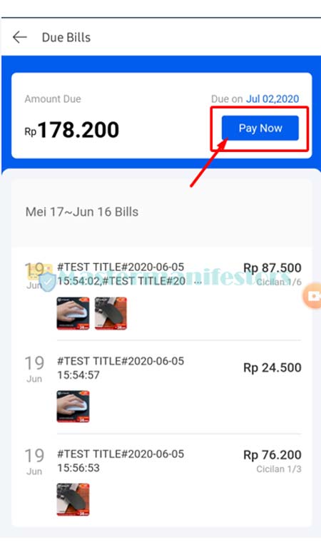 2 Pilih Bayar Sekarang