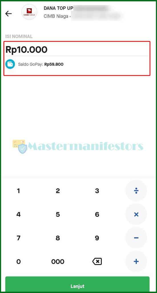6 Masukkan Nominal Transfer