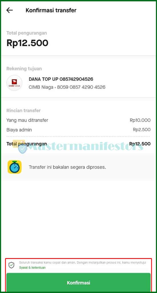 7 Konfirmasi Transfer GoPay