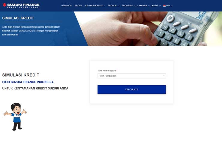 Kunjungi Website Simulasi Resmi Suzuki Finance