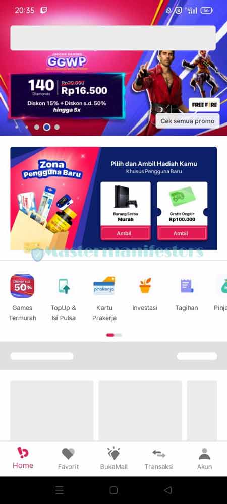 Langkah awal pada cara cek ini adalah membuka aplikasi Bukalapak.