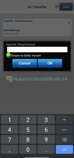 Masukkan Nomor VA BCA