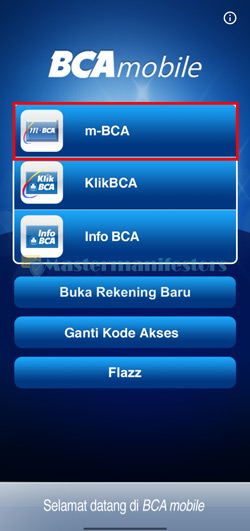 Pilih Menu m-BCA