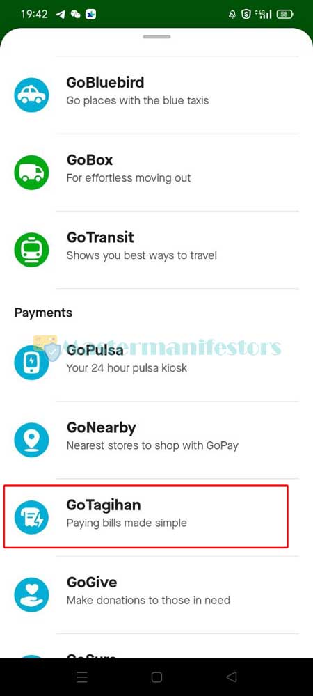 Selanjutnya klik menu GoTagihan.