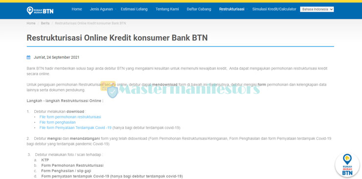 1. Kunjungi Website Resmi BTN