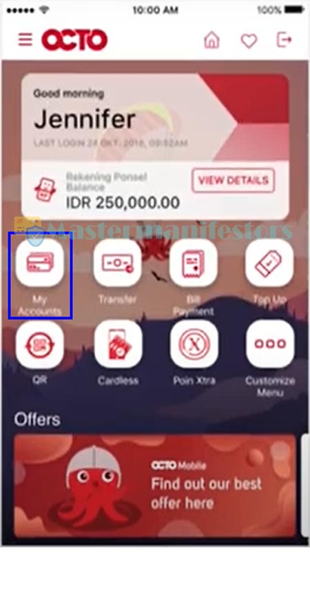 Buka aplikasi OCTO Mobile.