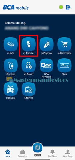 Masuk Menu m-Transfer