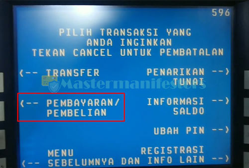 Masuk ke Menu Pembayaran