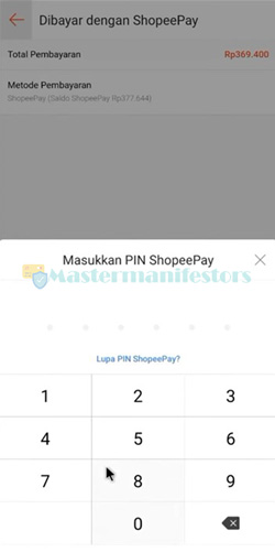 Masukkan PIN ShopeePay