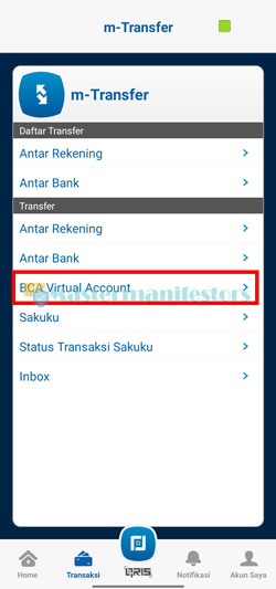 Pilih BCA Virtual Account