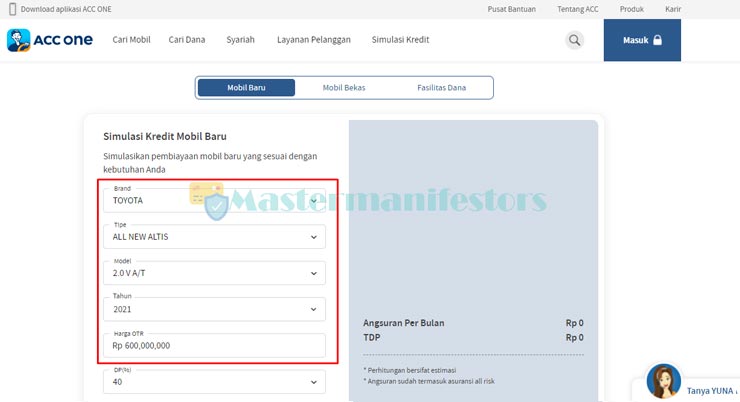 Selanjutnya masukkan data simulasi