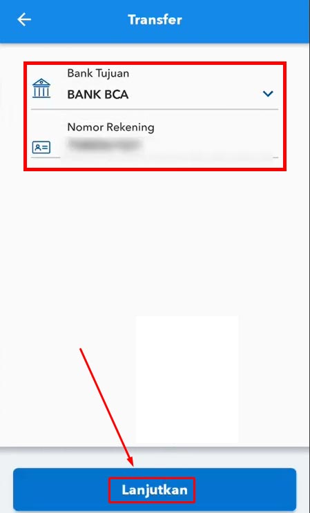 Masukkan Data Rekening BCA