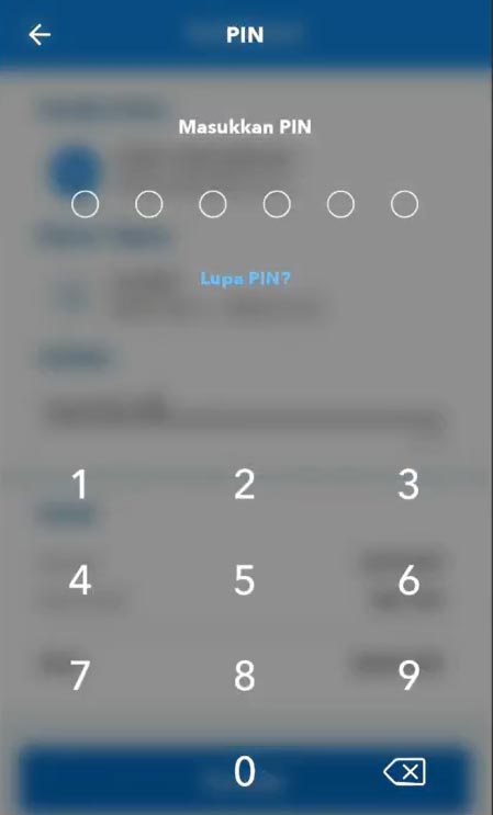 Masukkan PIN BRImo