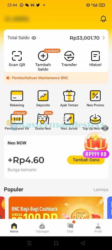 Buka Aplikasi Neo Bank