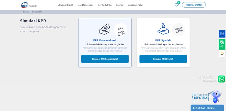 Kunjungi Website Simulasi Angsuran KPR BTN