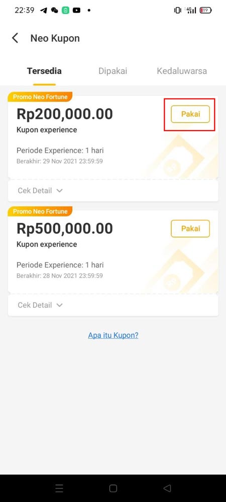 Pilih Kupon Experience