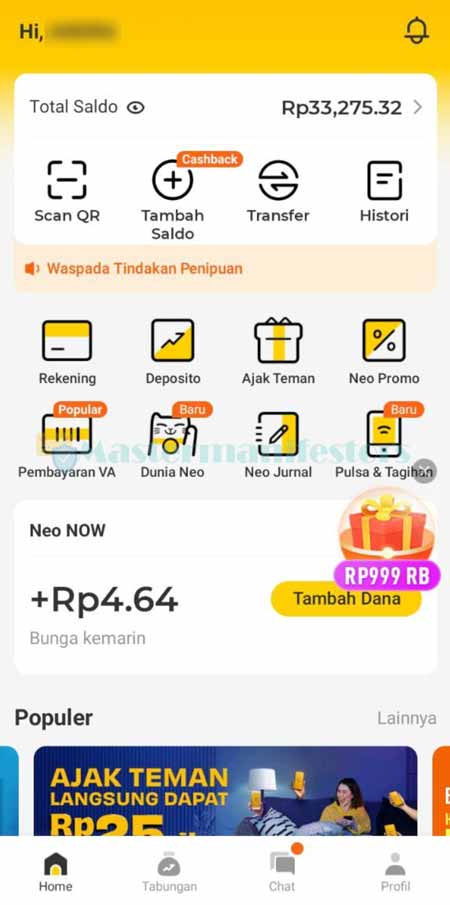 Buka Aplikasi Neo Bank