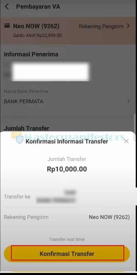 Konfirmasi Transfer Neo ke Dana