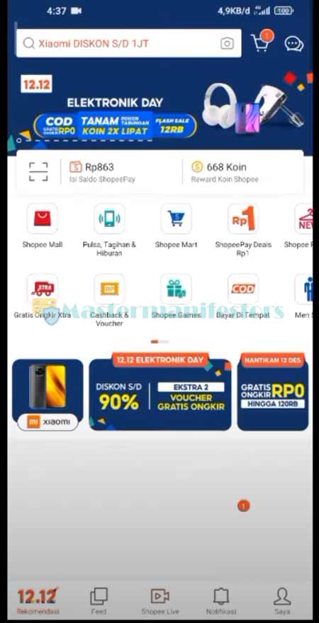 Langkah pertama melakukan aktivasi Shopee Paylater adalah membuka aplikasi Shopee