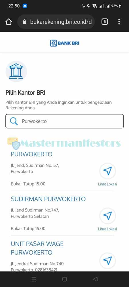 Pilih Kantor BRI Terdekat