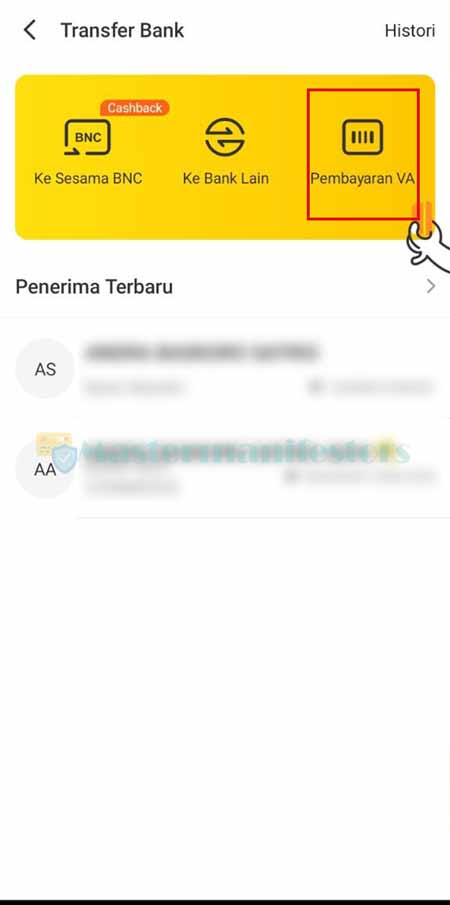 Pilih Menu Pembayaran VA