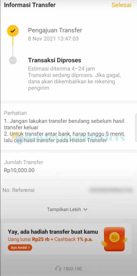 Transfer Neo Bank ke Dana Berhasil