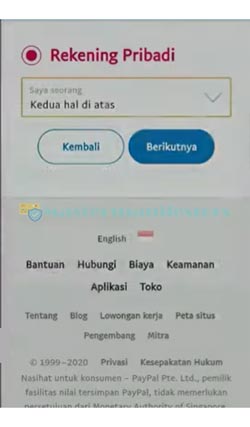 3. Pilih Tujuan Pemakaian PayPal