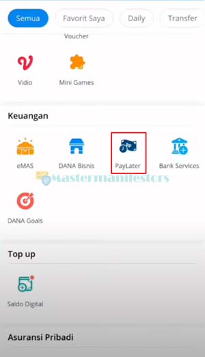 3. Tekan Menu DANA PayLater