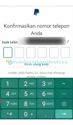 5. Konfirmasi Kode PayPal