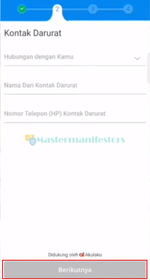 6. Masukkan Data Kontak Darurat