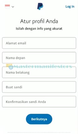 6. Masukkan Data Profil PayPal