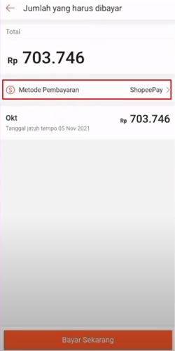 Berikutnya klik menu Metode Pembayaran.