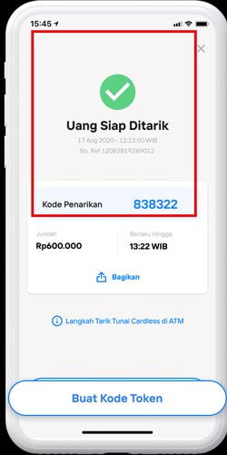 Jika sudah muncul tampilan seperti di bawah artinya cara tarik tunai tanpa kartu siap dilakukan.